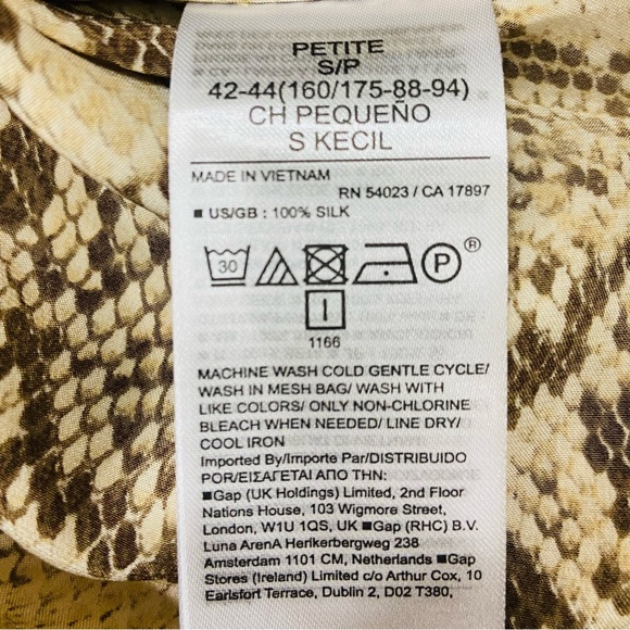 New BANANA REPUBLIC Dreamer 100% Silk Snake Print Petite Slip Maxi Dress Small P - Picture 11 of 15